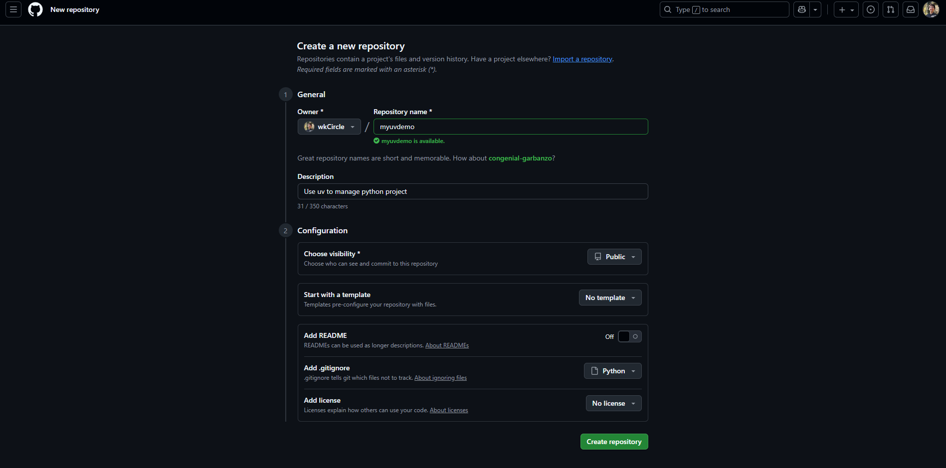github_repo_create_myuvdemo